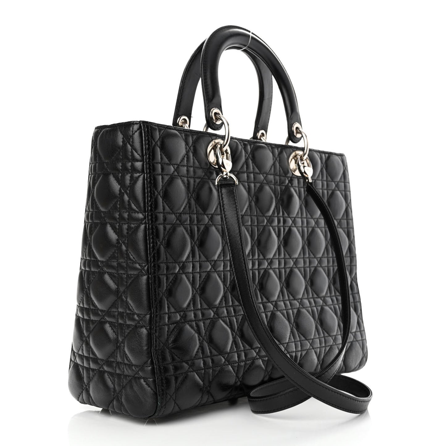 Lambskin Cannage Large Lady Dior Black