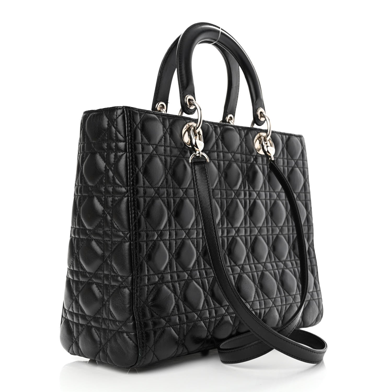 Christian Dior Lambskin Cannage Large Lady Dior Black 3 of 14