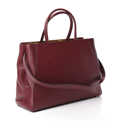 Fendi Vitello Elite Regular 2Jours Tote Rosso Scuro Ciliegia 3 of 11