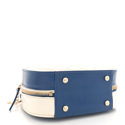 Chanel Calfskin Stitched Vanity Case White Blue 4 of 11