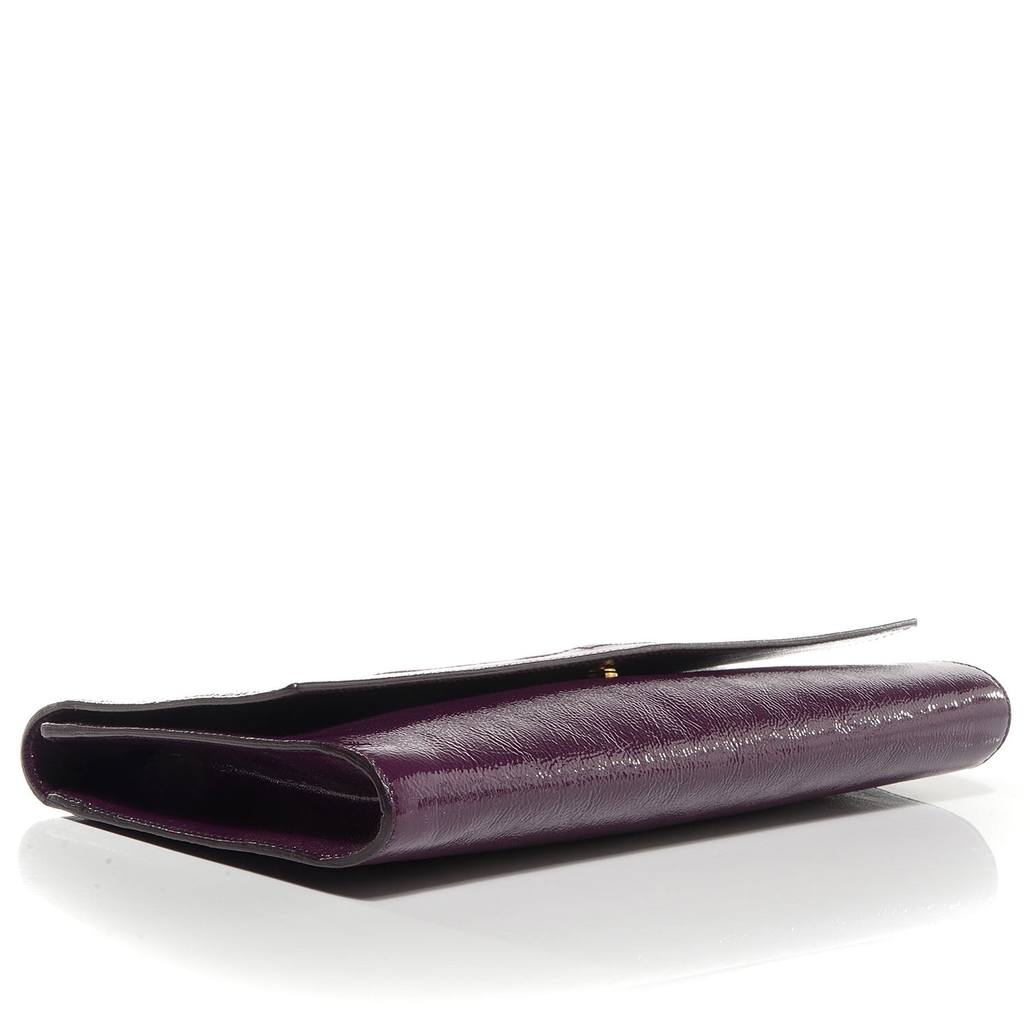 Saint Laurent Patent Large Belle De Jour Clutch Violet 4 of 7