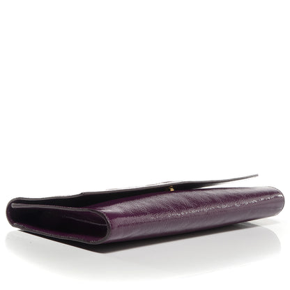 Saint Laurent Patent Large Belle De Jour Clutch Violet 4 of 7