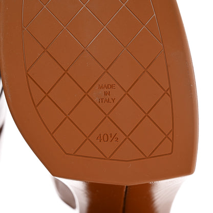 Chanel Crumpled Patent Lambskin Platform Sandals 40.5 Light Brown 7 of 9