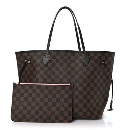 Louis Vuitton Damier Ebene Neo Neverfull MM Rose Ballerine 1 of 9