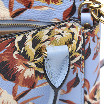 Burberry Soft Grain Calfskin Floral Print Medium Buckle Tote Peony Rose Pale Blue Vibrant Orange 12 of 13