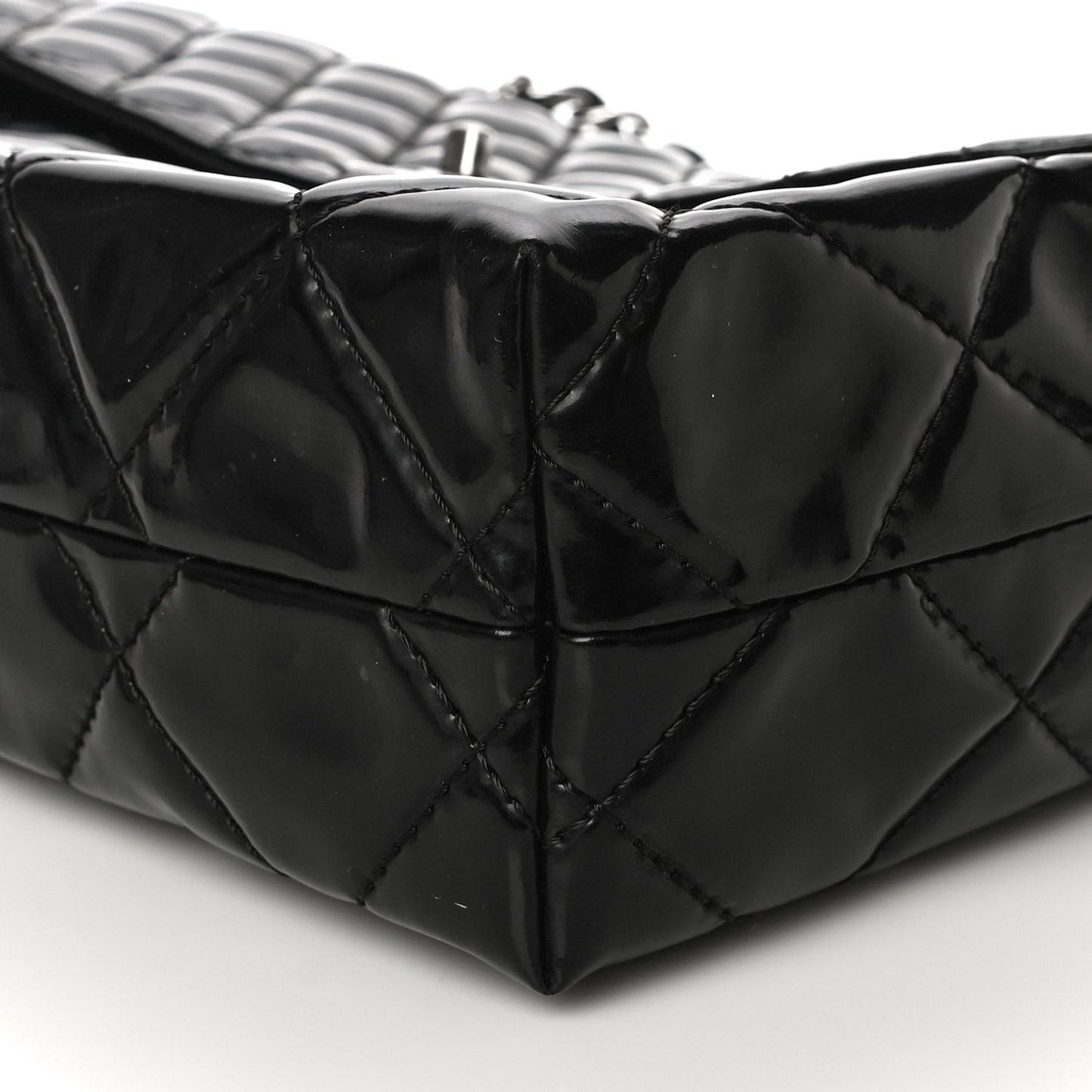 Vinyl Quilted In The Business Flap Bag Black