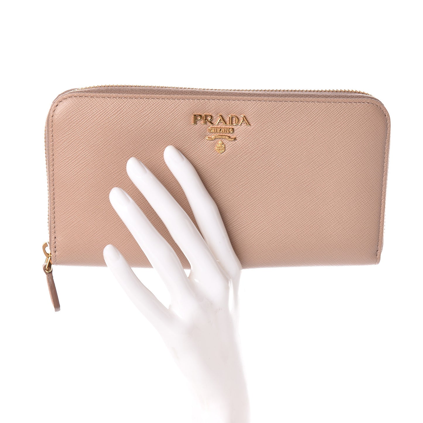 Saffiano Metal Zip Around Wallet Cipria