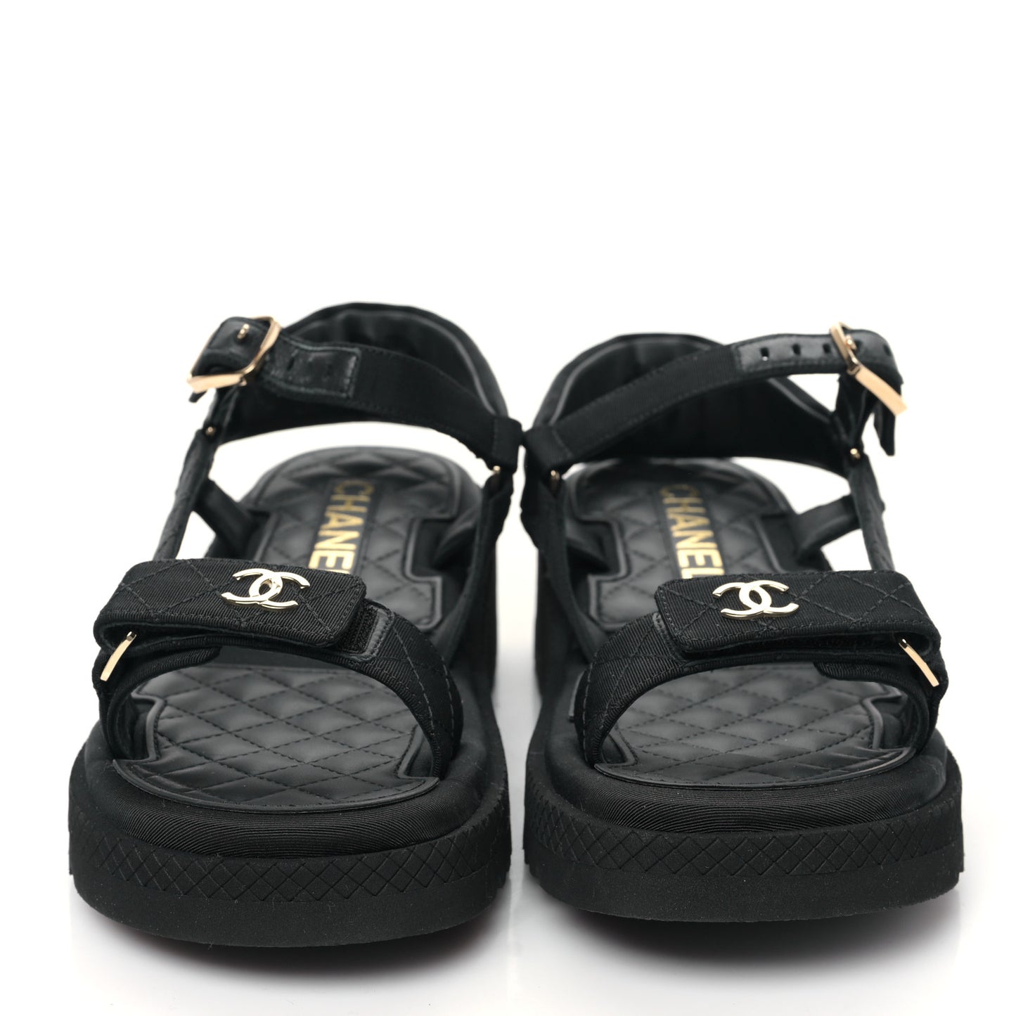 Grosgrain CC Platform Sandals 37 Black