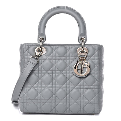 Christian Dior Lambskin Cannage Medium Lady Dior Grey 1 of 14