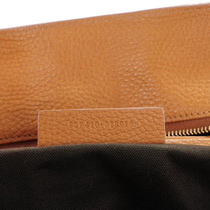 Alexander McQueen Pebbled Calfskin Large Skull Padlock Zip Around Tote Burnt Camel 9 of 9