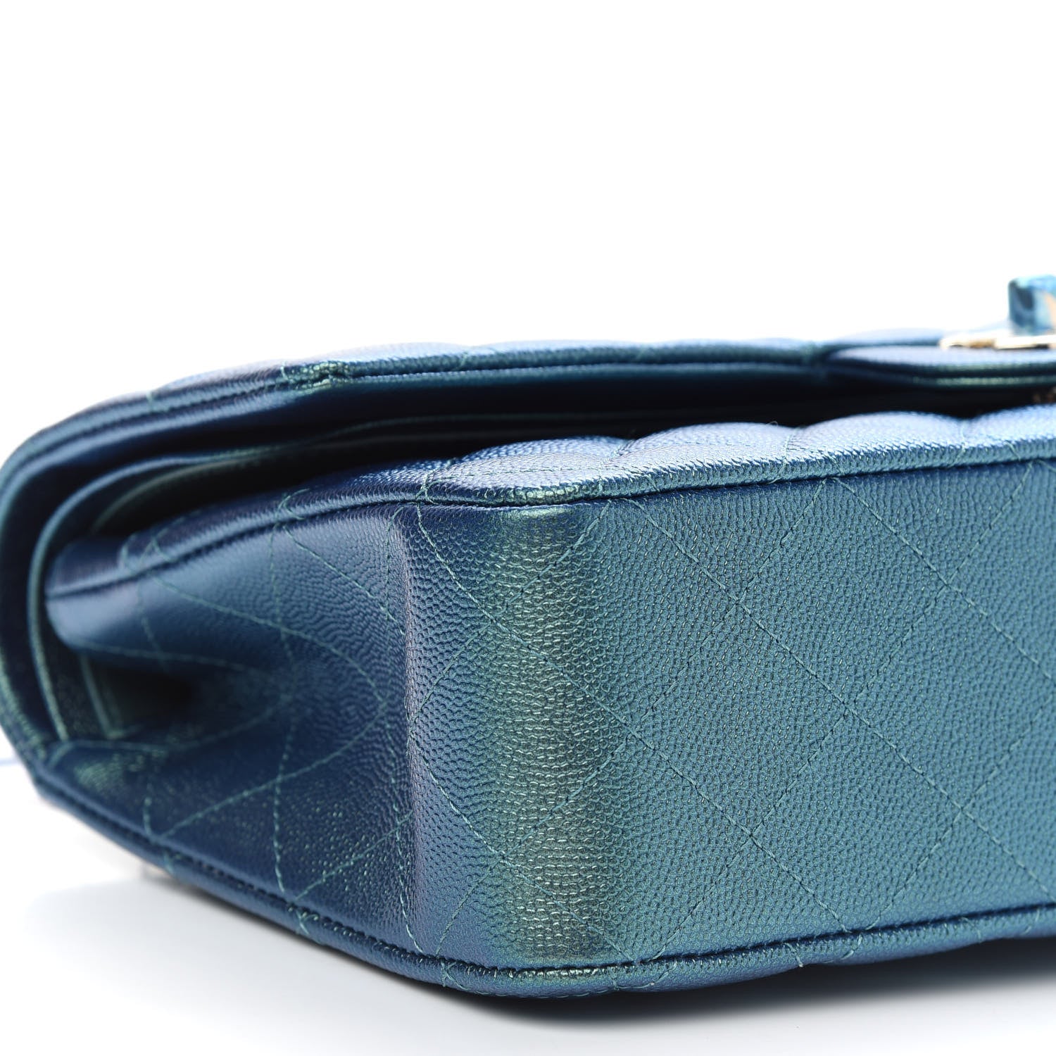 Chanel Iridescent Caviar Quilted Medium Double Flap Green 8 of 9