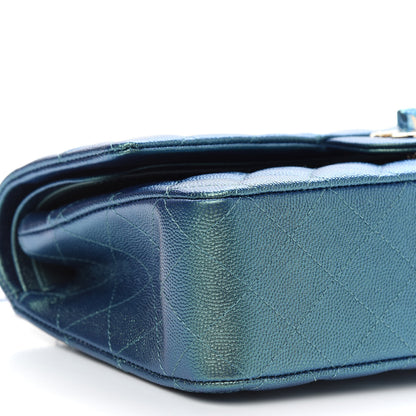 Chanel Iridescent Caviar Quilted Medium Double Flap Green 8 of 9