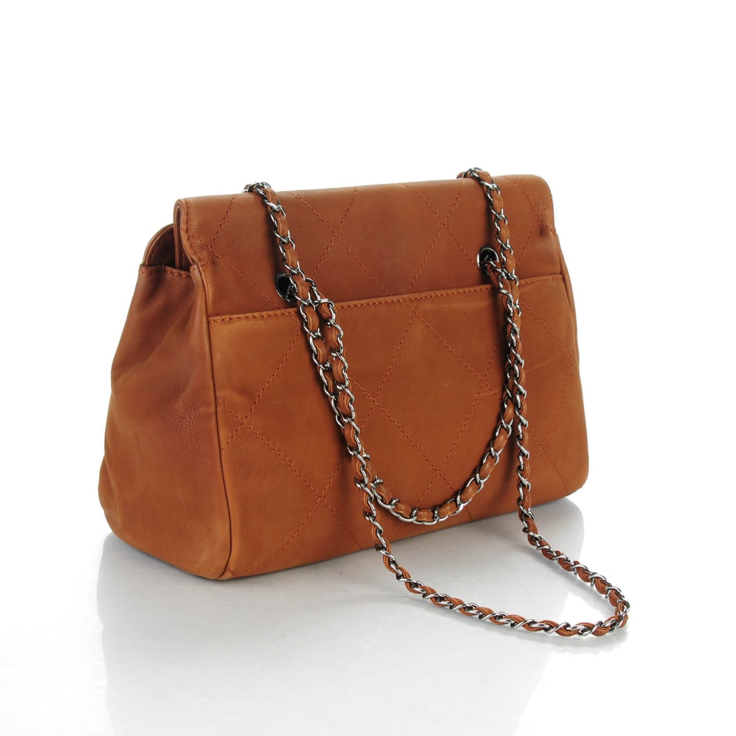 Washed Calfskin Large Hamptons Shopping Tote Brown