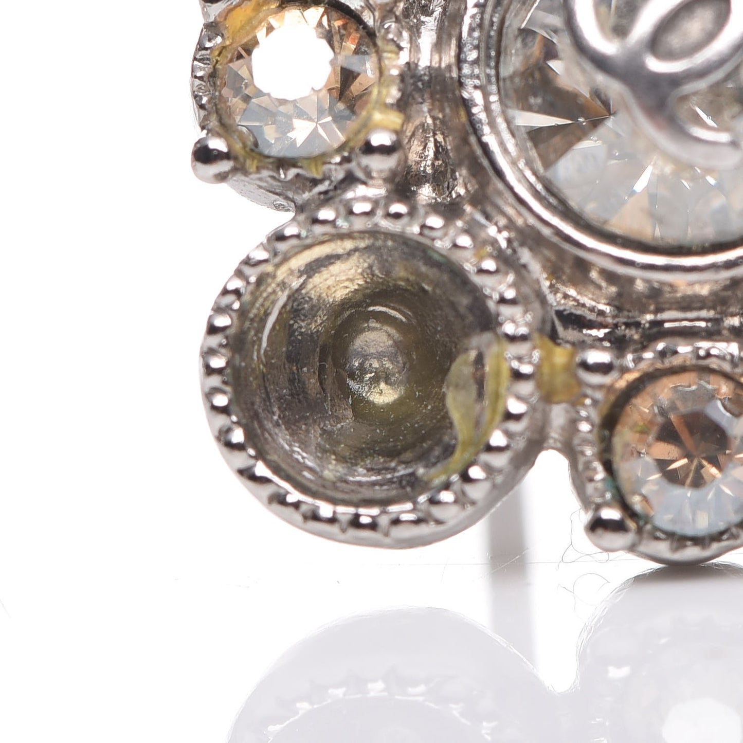 Crystal CC Earrings Silver