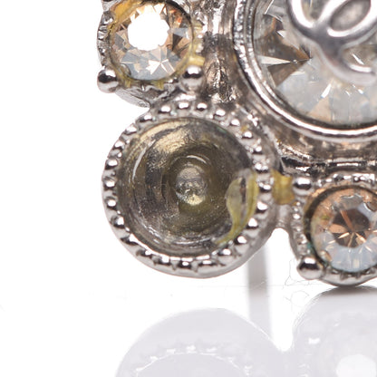 Chanel Crystal CC Earrings Silver 5 of 5