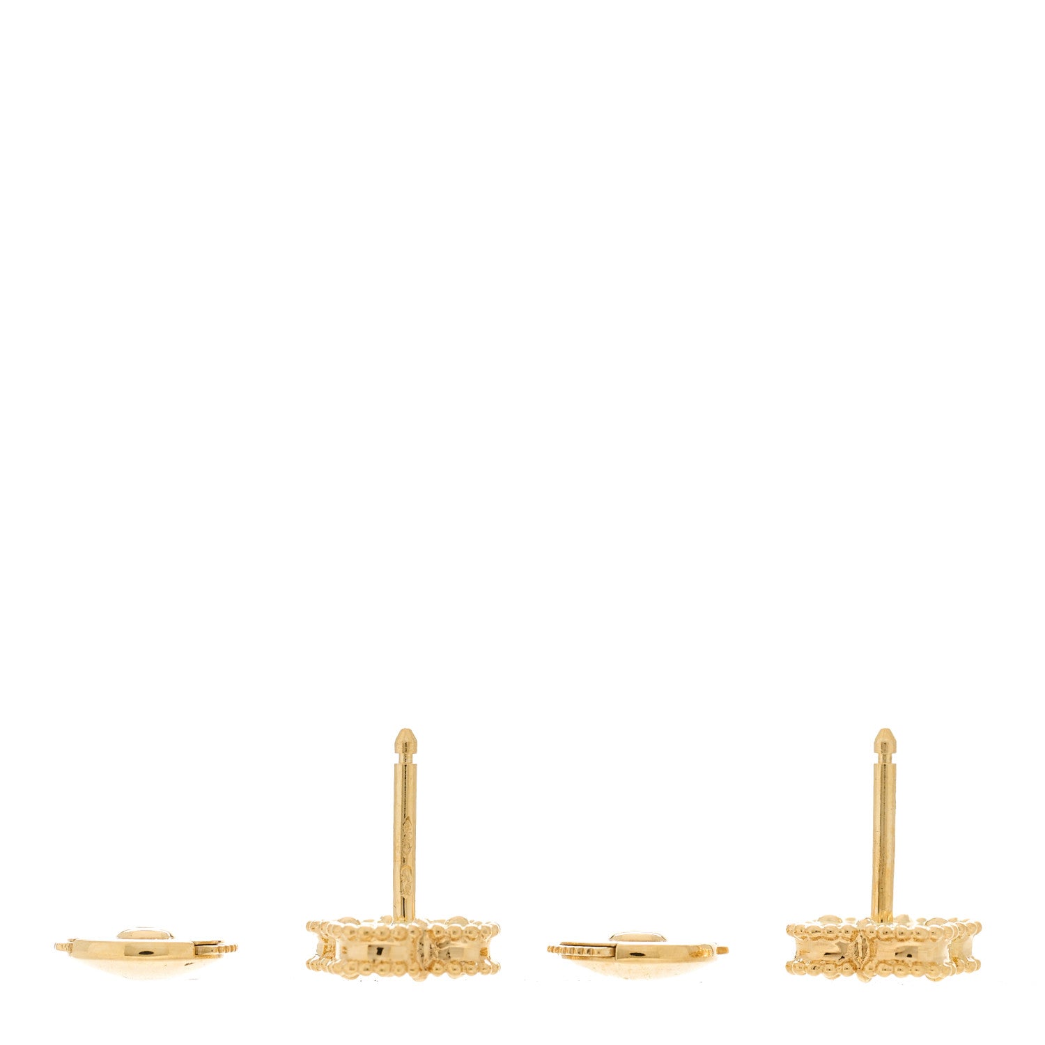 Van Cleef & Arpels 18K Yellow Gold Mother of Pearl Sweet Alhambra Earrings 3 of 4