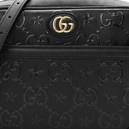 Gucci Wonka Grain Calfskin GG Monogram Star Embossed Small GG Shoulder Bag Black 8 of 10
