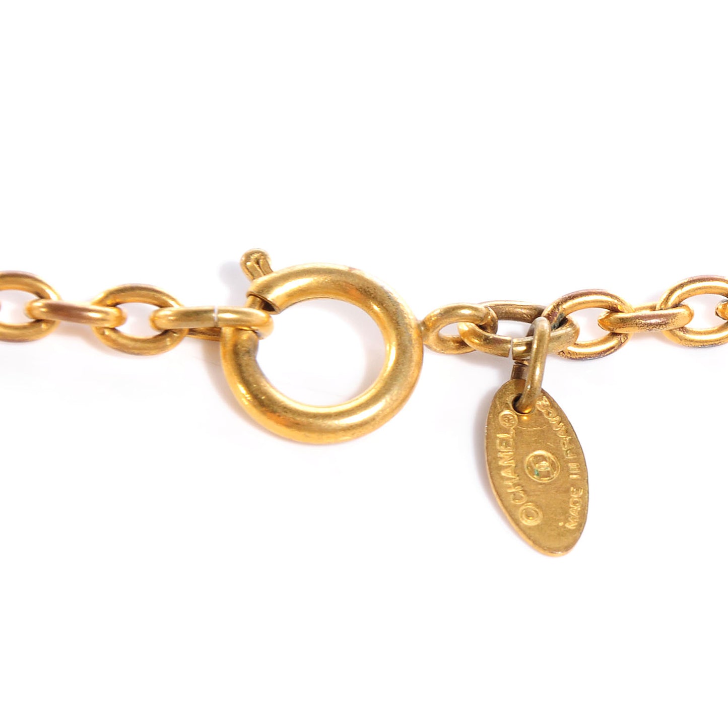 Sunburst Cutout CC Necklace Gold