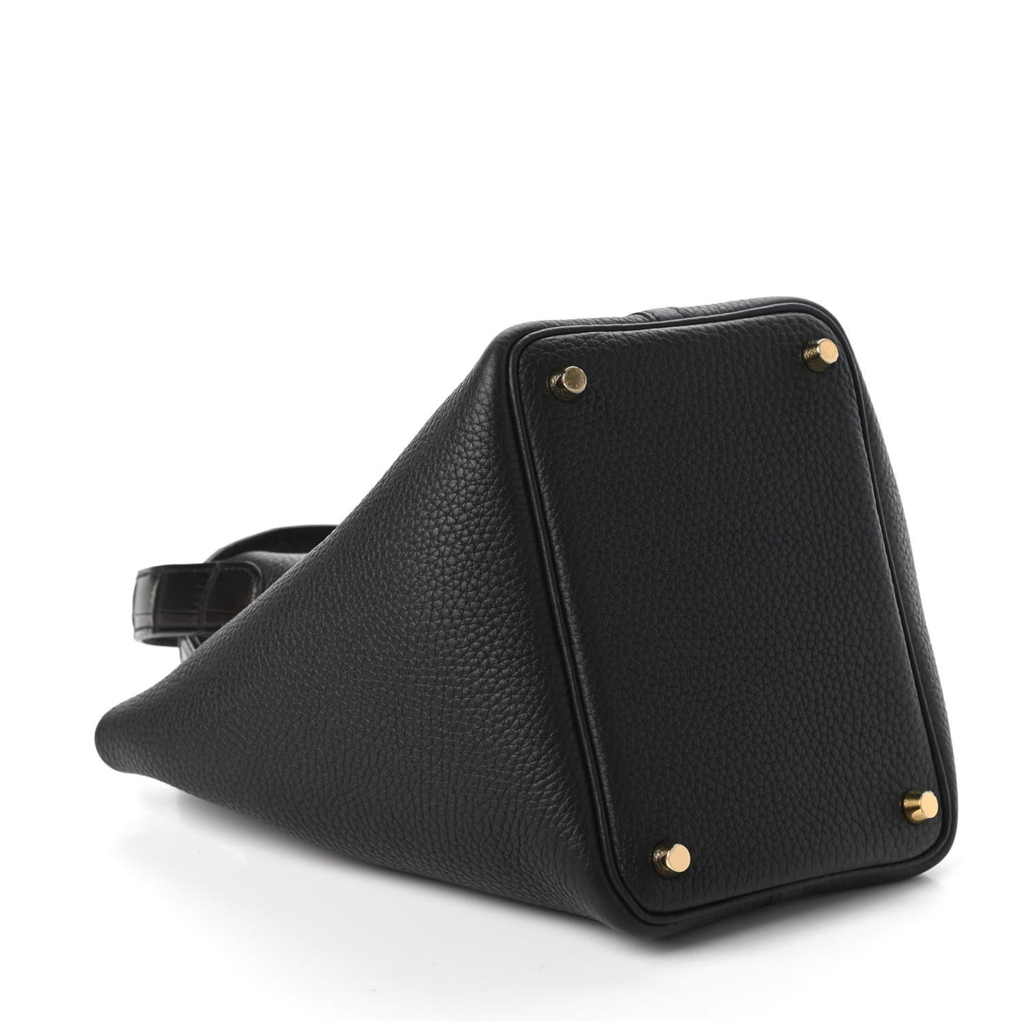 Taurillon Clemence Matte Alligator Picotin Lock Touch 18 PM Black
