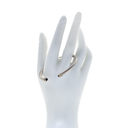 David Yurman Sterling Silver Diamond Black Onyx 5mm Cable Classics Bracelet 2 of 5