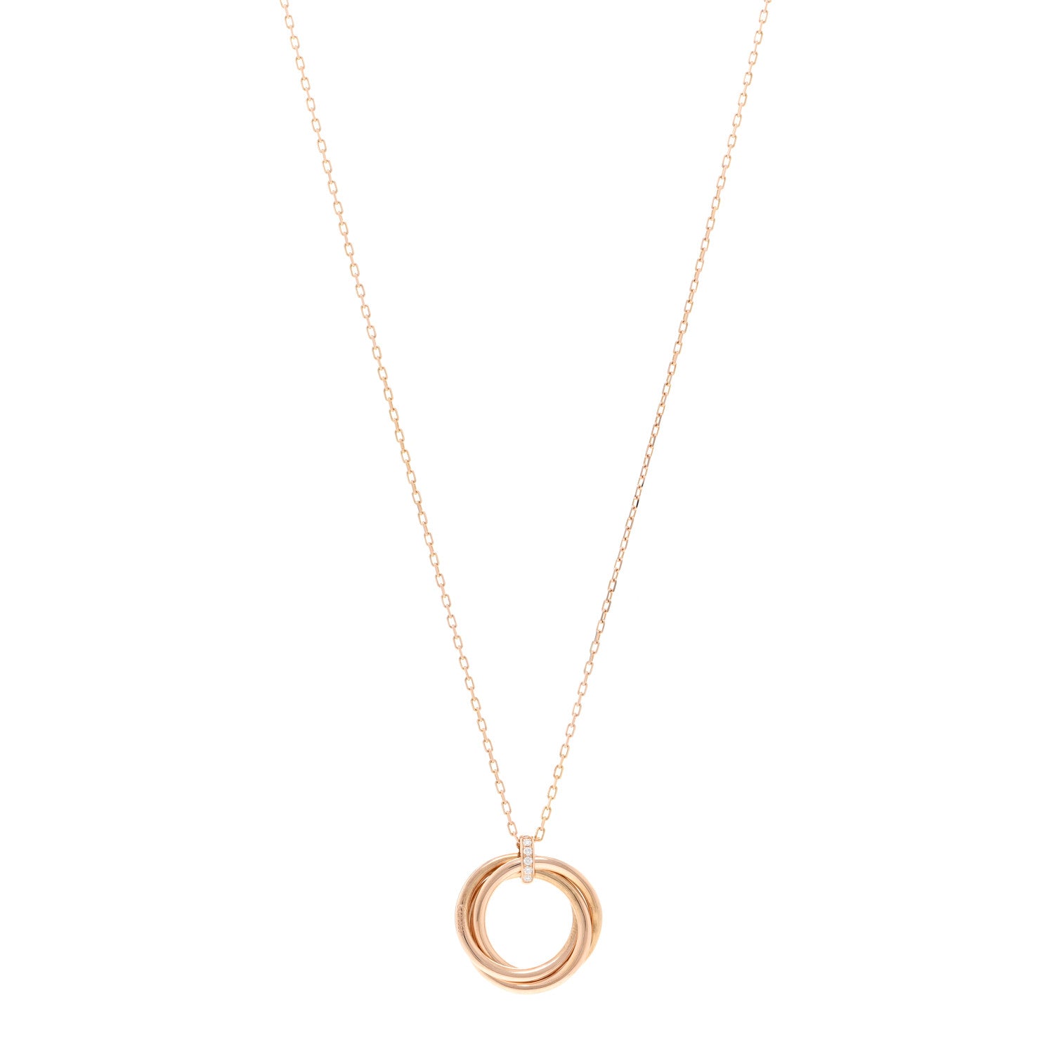 Cartier 18K Pink Gold Diamond Trinity Pendant Necklace 1 of 4