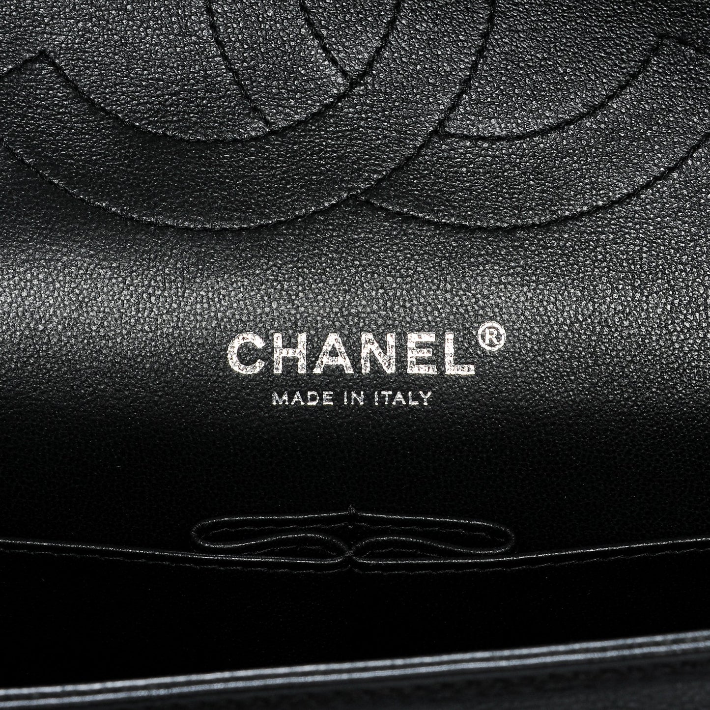 Crumpled Calfskin Quilted Jumbo Double Flap So Black