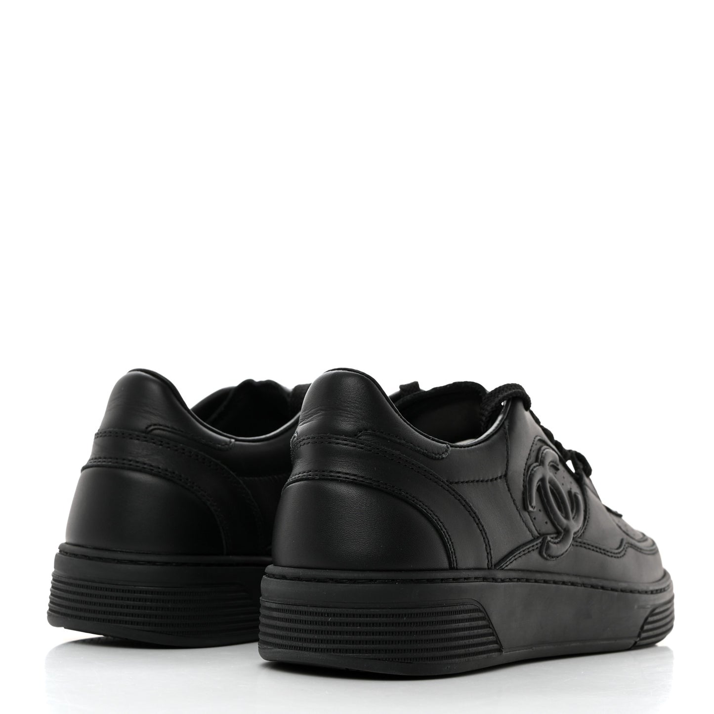 Calfskin CC Womens Sneakers 38.5 Black