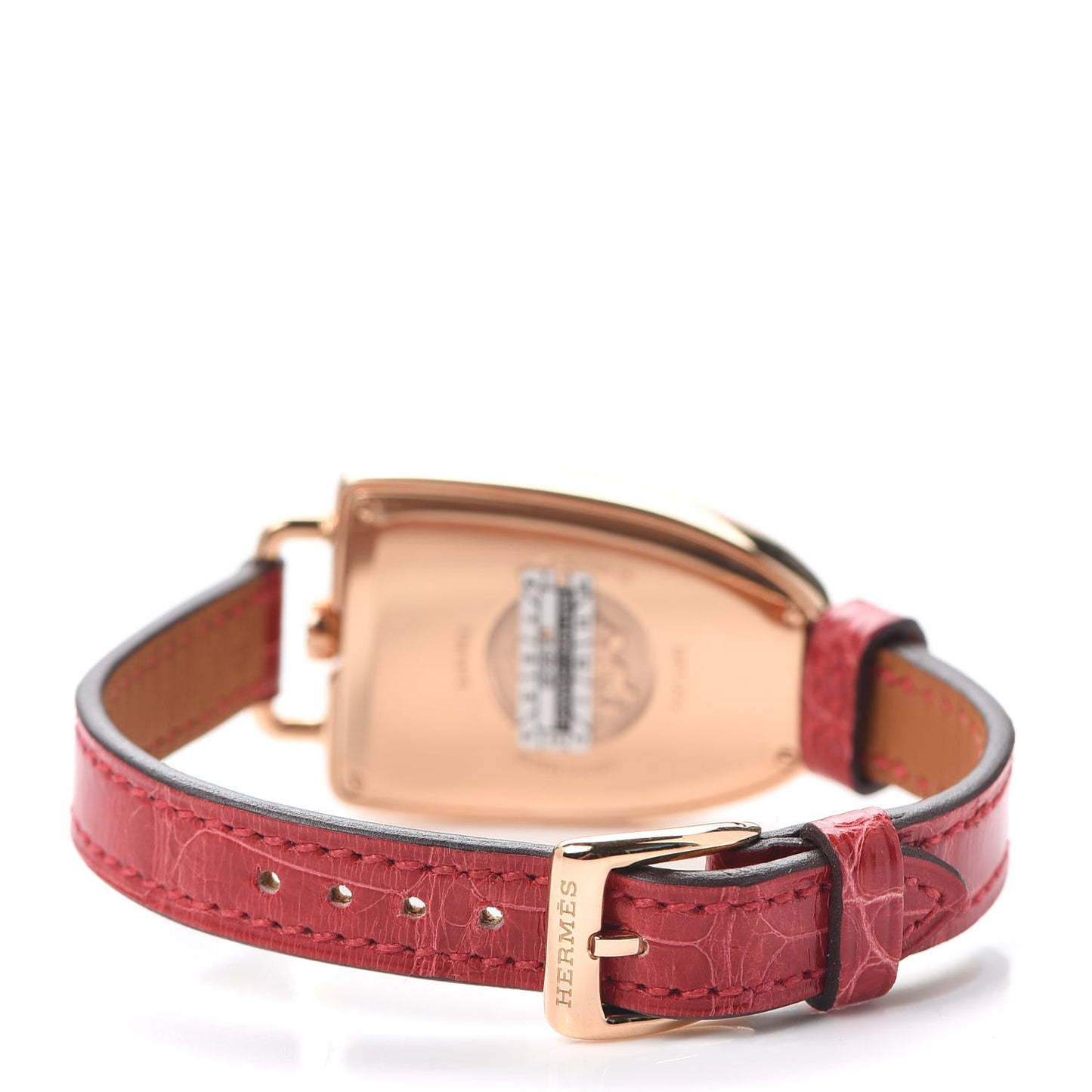 18K Rose Gold Alligator Diamond Bezel 26mm Galop Quartz Watch Braise