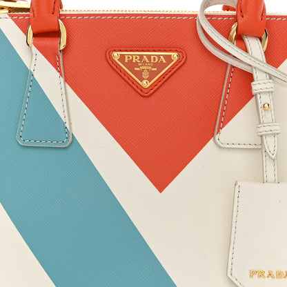Prada X ALEX DA CORTE Saffiano Special Edition Small Galleria Double Zip Tote White Arancio 8 of 10