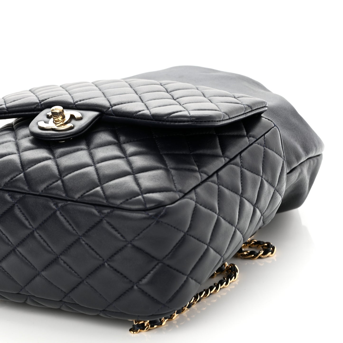 Lambskin Quilted Large In Seoul Backpack Navy