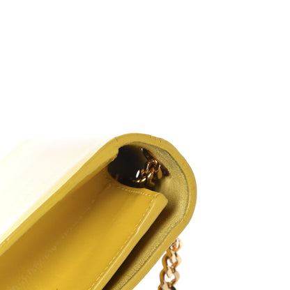 Saint Laurent Patent Small Classic Monogram Kate Satchel Yellow 11 of 17