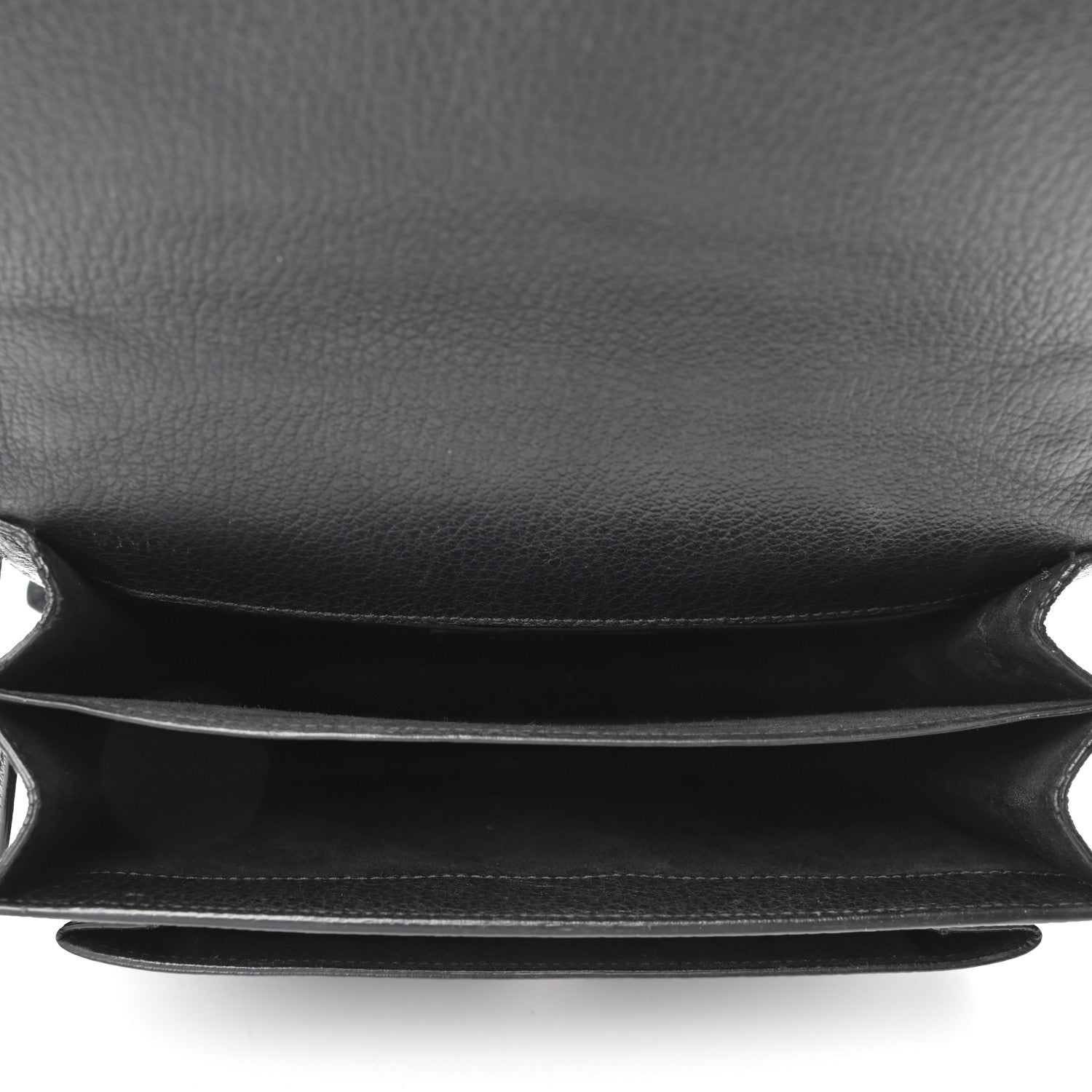 Saint Laurent Grained Calfskin Medium Monogram Sunset Satchel Black 5 of 10
