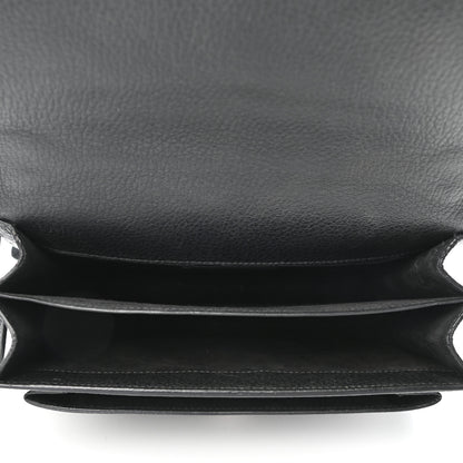 Saint Laurent Grained Calfskin Medium Monogram Sunset Satchel Black 5 of 10