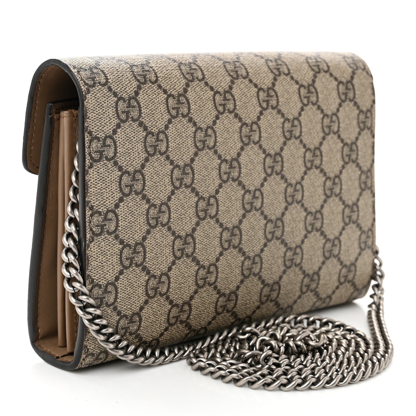 GG Supreme Monogram Mini Dionysus Chain Wallet Beige Taupe