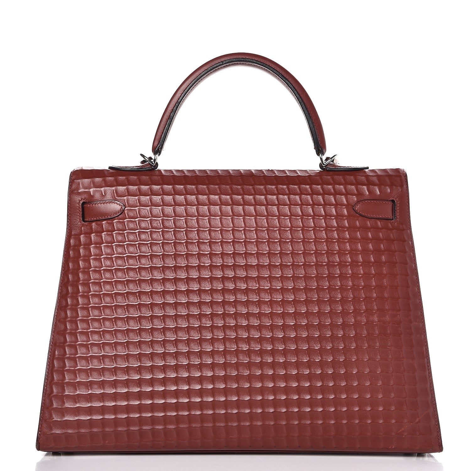 Hermes Barenia Sellier Waffle Kelly 35 Rouge H 5 of 34