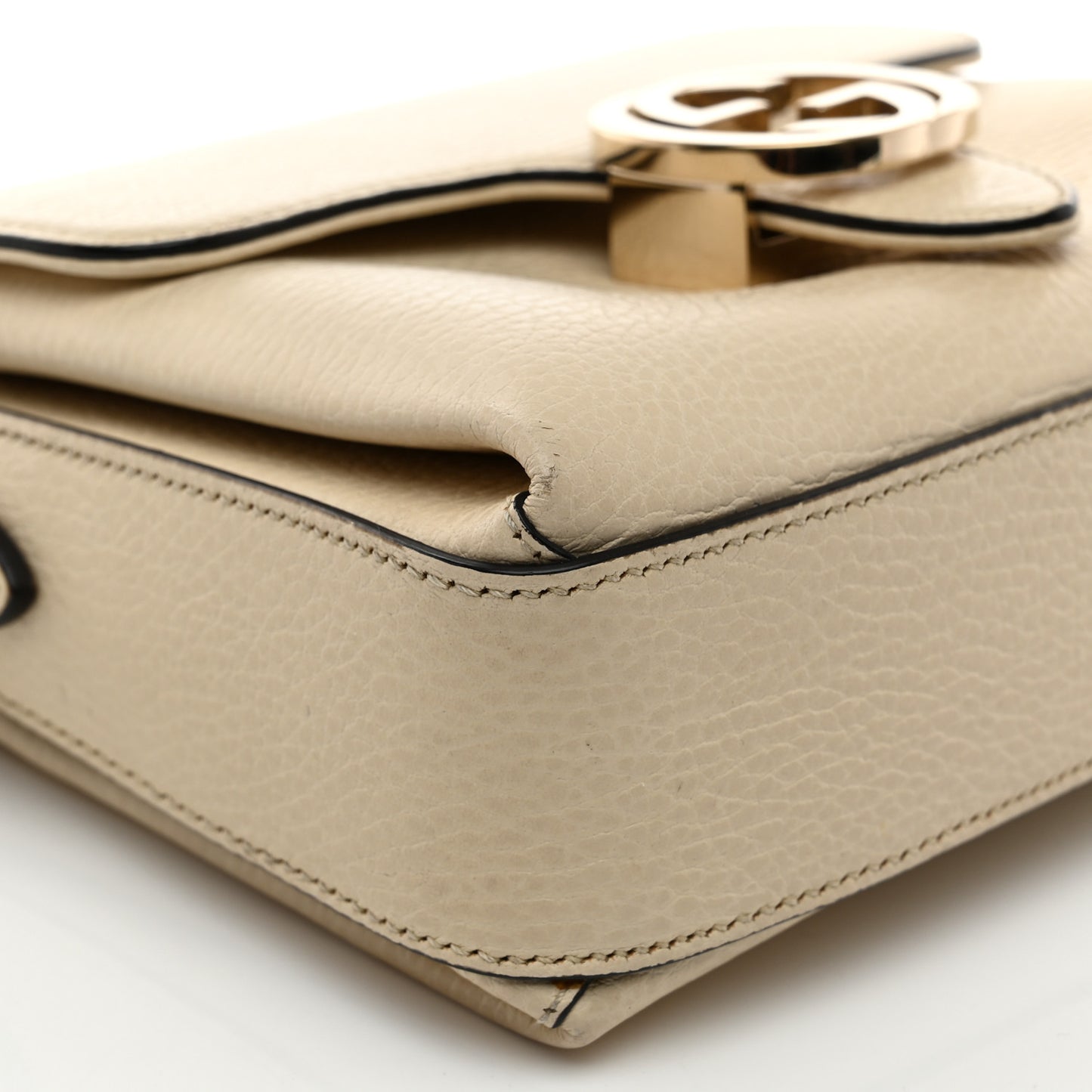 Dollar Calfskin Interlocking G Crossbody Bag Mystic White