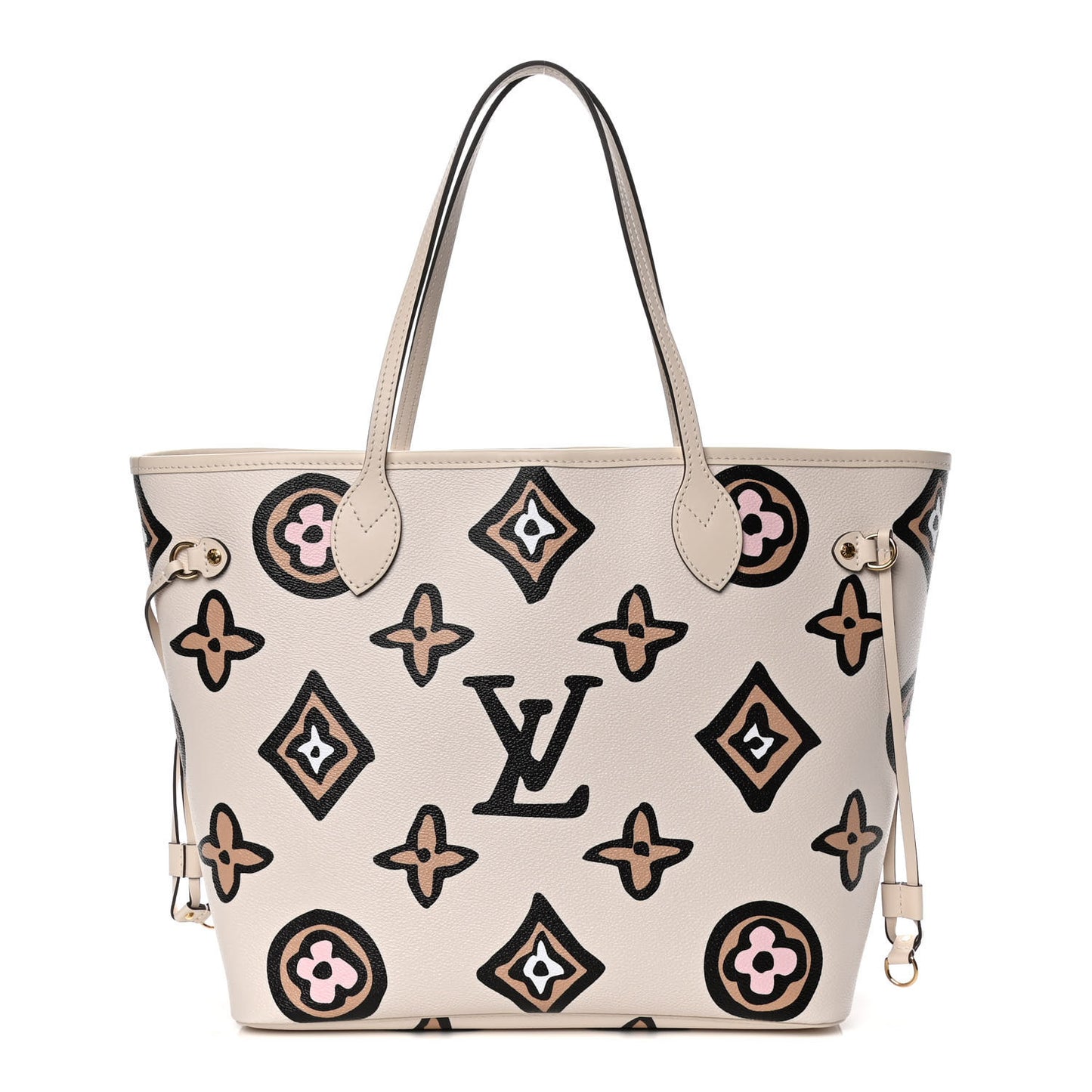 Monogram Giant Wild At Heart Neverfull MM Creme