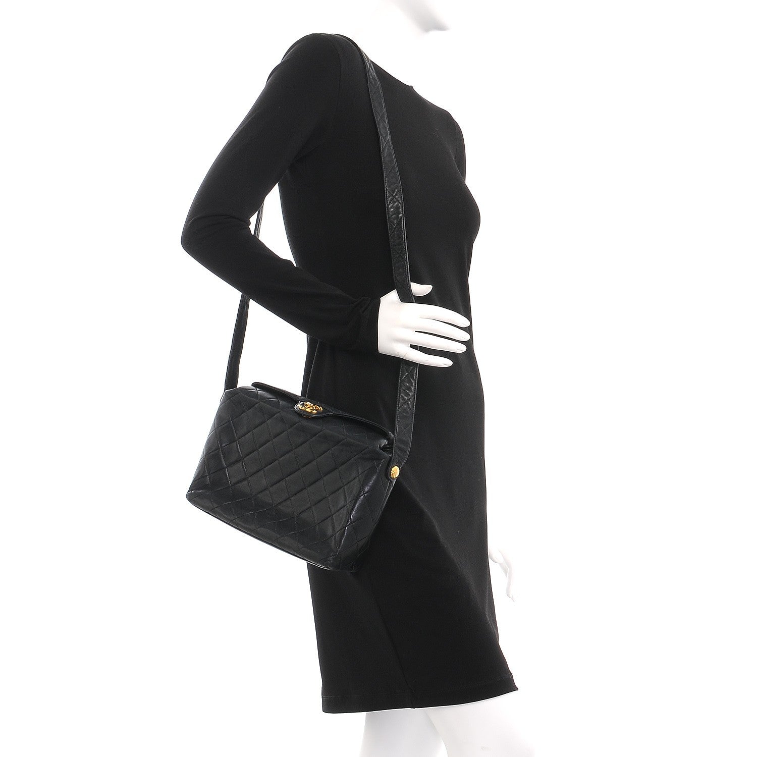 Chanel Lambskin Quilted Shoulder Bag Black 2 of 12