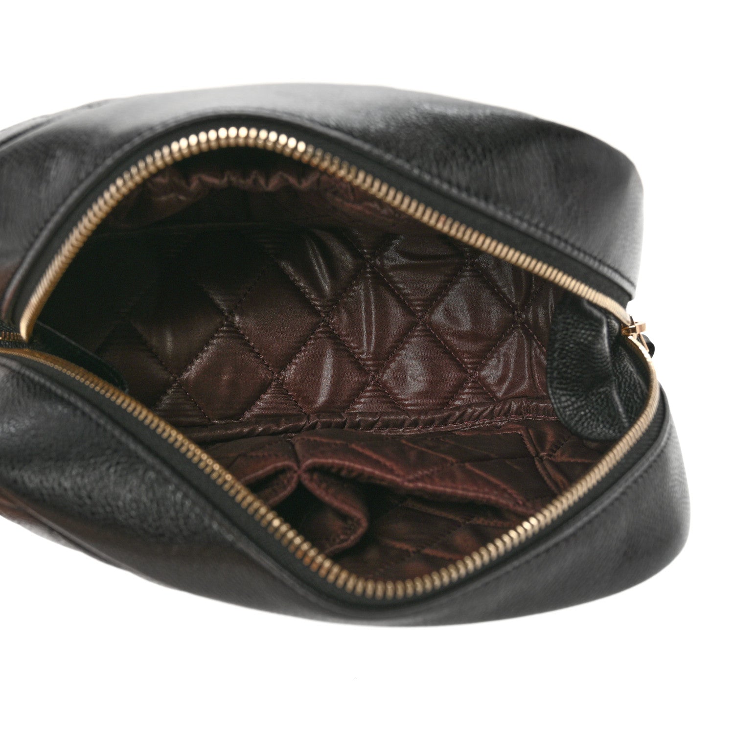 Chanel Caviar Quilted Curvy Pouch Cosmetic Case Black 5 of 8