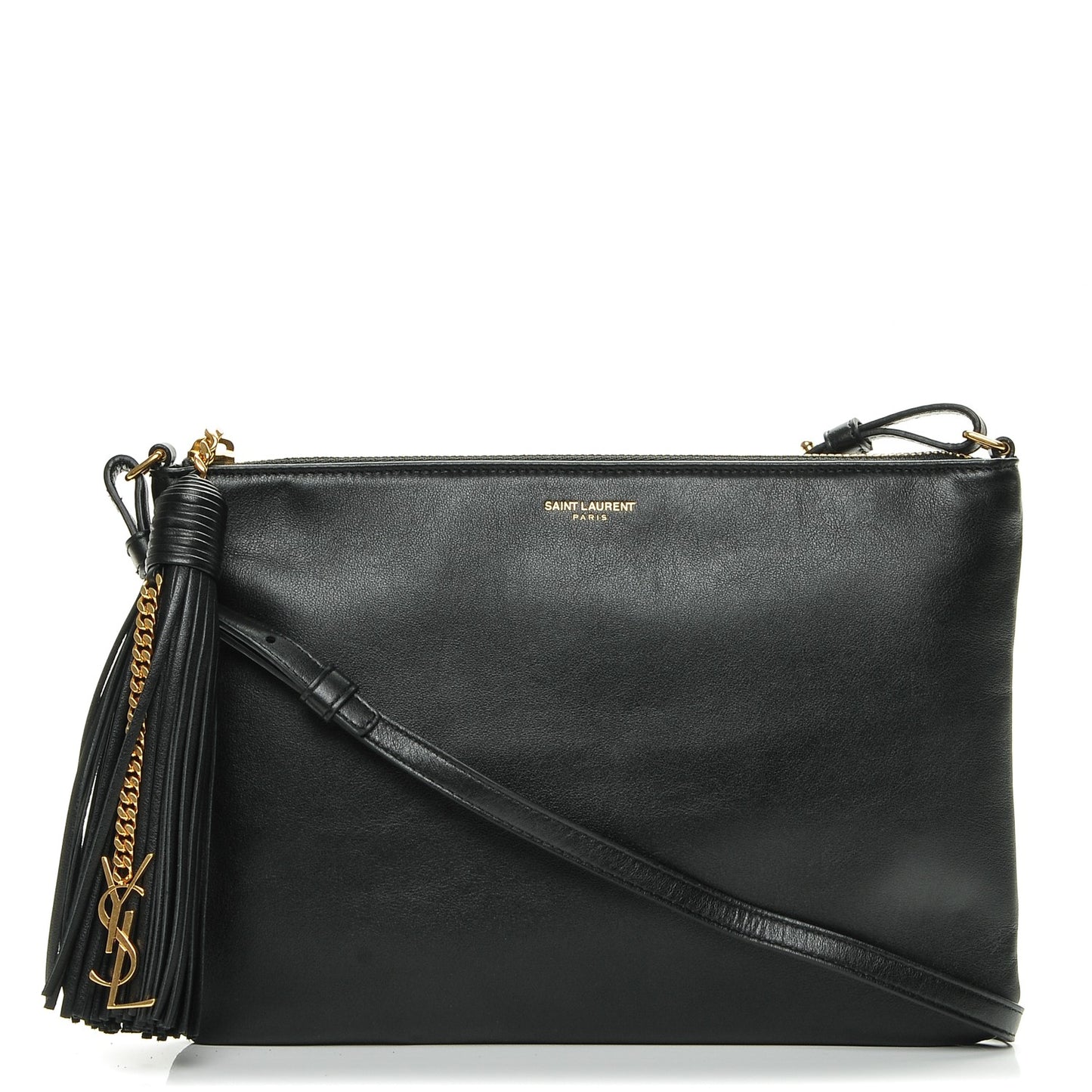 Calfskin Teen Monogram Crossbody Bag Black
