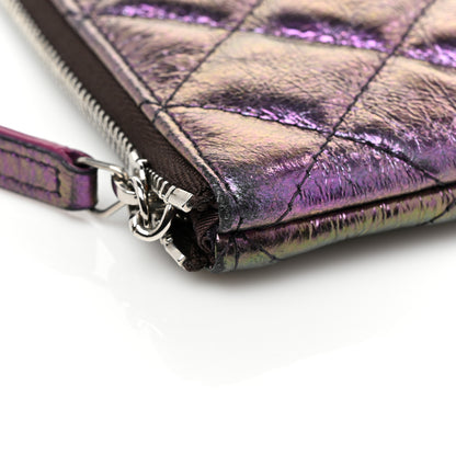 Chanel Iridescent Crumpled Calfskin CC Ripples Medium Cosmetic Case Purple 12 of 12