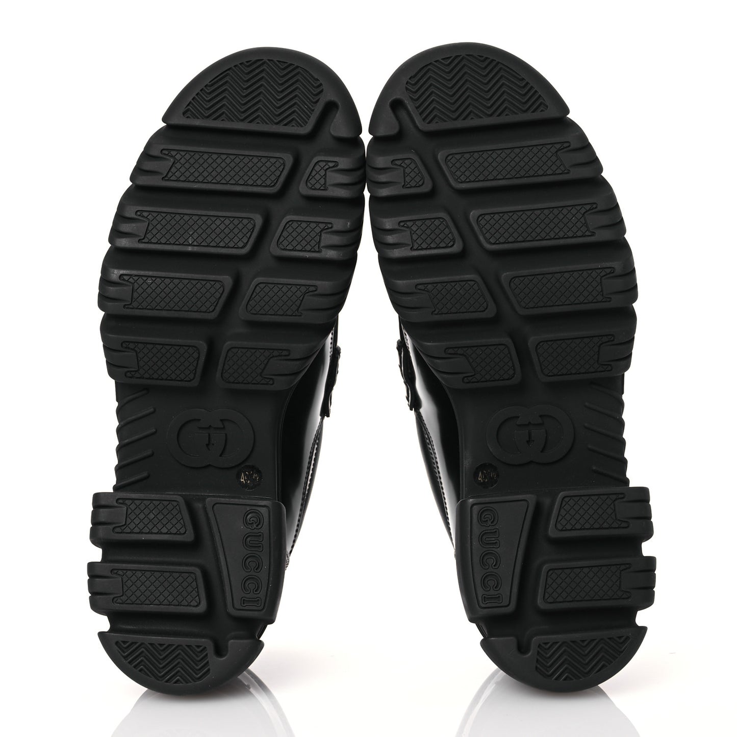 Magnum Calfskin Nappa Samoa Womens Horsebit Platform Chunky Lug Sole 40mm Loafers 40.5 Black