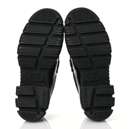Gucci Magnum Calfskin Nappa Samoa Womens Horsebit Platform Chunky Lug Sole 40mm Loafers 40.5 Black 6 of 12