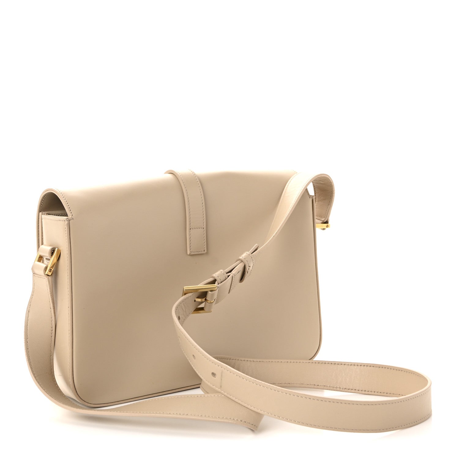 Saint Laurent Smooth Calfskin Medium Classic Monogram Universite Bag Cream 3 of 9
