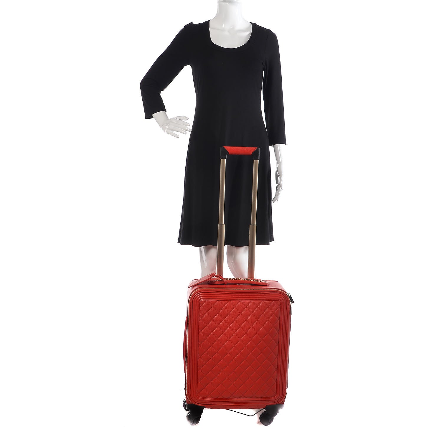 Chanel Calfskin Quilted Coco Case Trolley Red 2 of 16