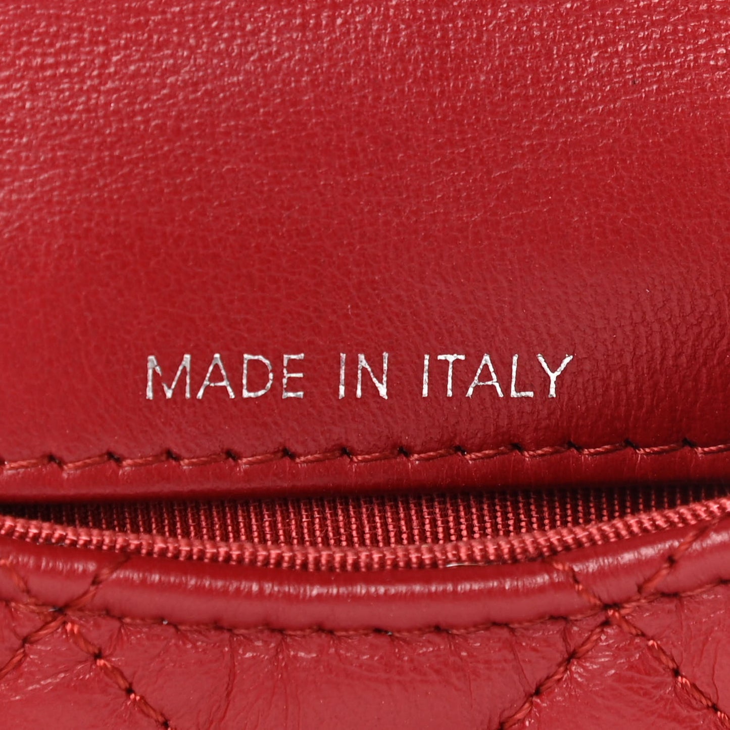 Lambskin Quilted Coin Purse Red