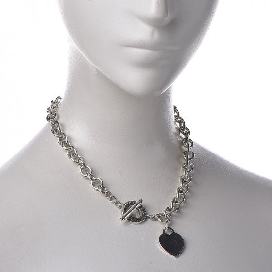 Tiffany Sterling Silver Heart Tag Toggle Necklace 2 of 6