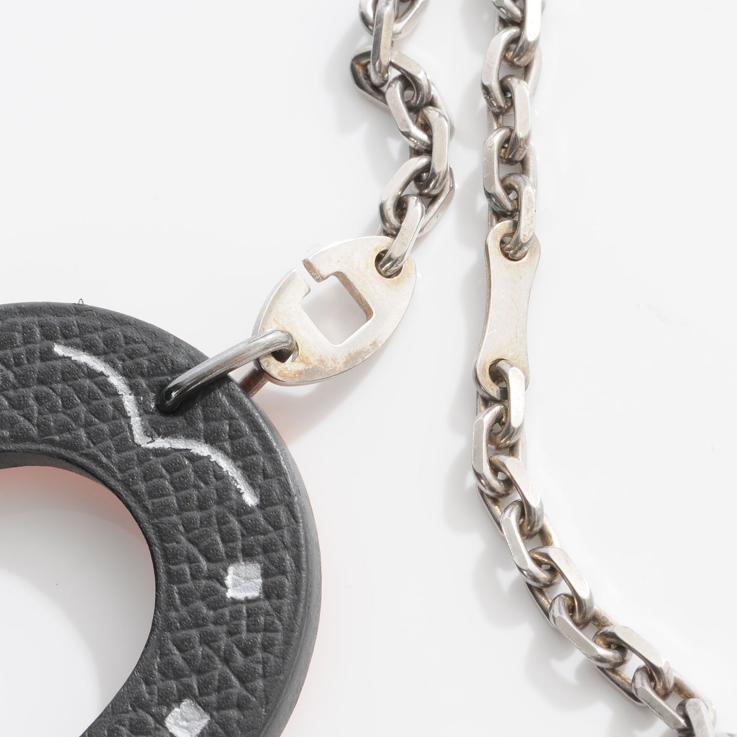 Epsom Lucky Horseshoe Key Ring Graphite and Orange