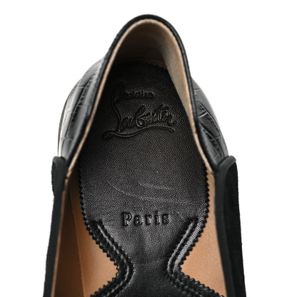 Christian Louboutin Crosta Alligator Embossed Mens Penny No Back Flat 42.5 Black 8 of 8