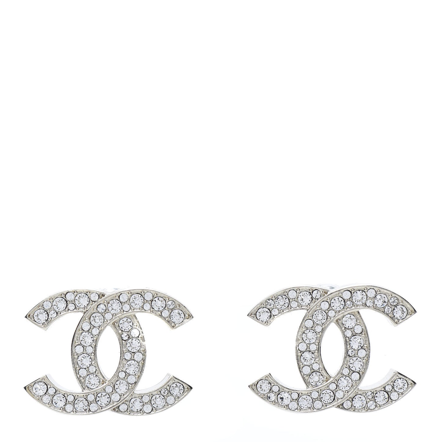 Crystal CC Large Stud Earrings Gold